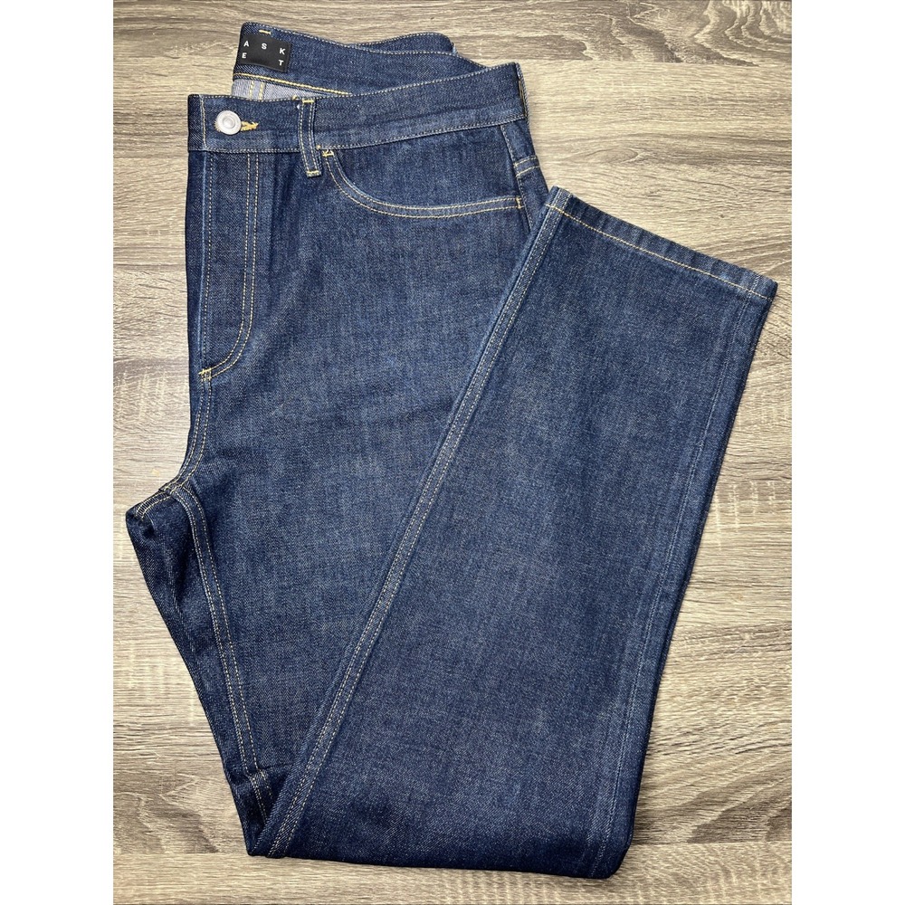 Asket The Regular Jeans Japanese Raw Denim Dark Wash 36/34 Men's Made in Italy